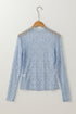 Sheer Floral Lace Long Sleeve Slim Fit Top